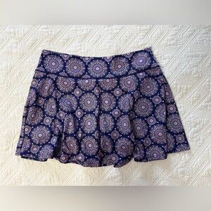 Skort Navy and Lavender 16” A-Line W/ Secret Pockets Women’s Size 10-12